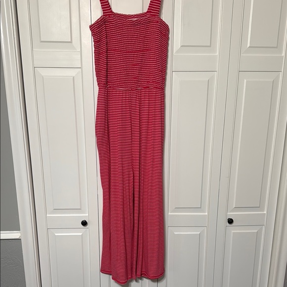 Impressions Pants - Impressions Red and White Striped Jumpsuit